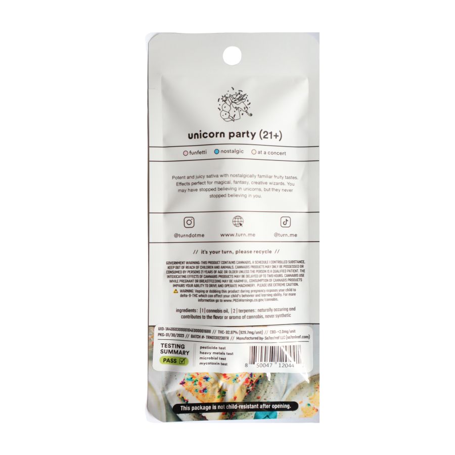 PLUMA WAX TURN UNICORN PARTY BACK